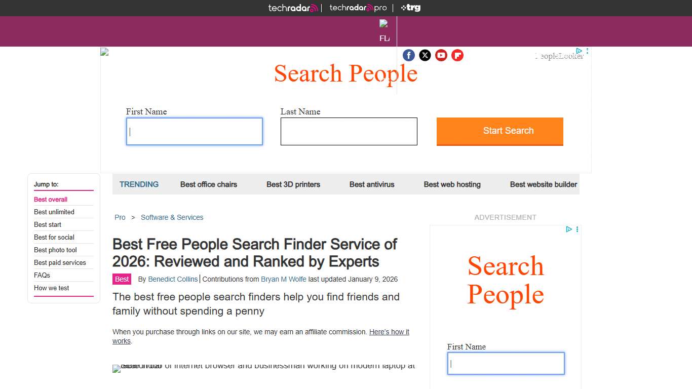 Best free people search finder service of 2026: reviewed and ranked by experts TechRadar